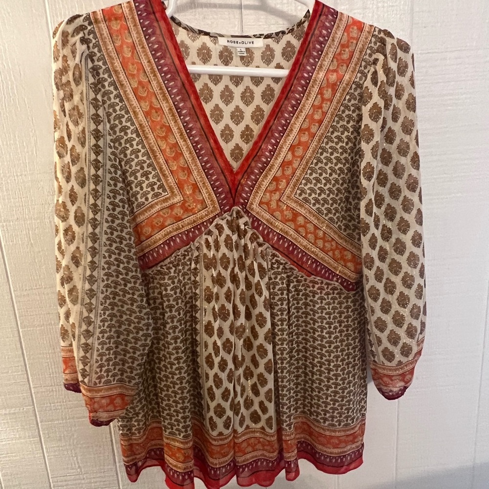 Multi colored sheer blouse